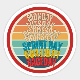 F1 funny race week sprint, qualifying, race day, Formula 1 Graphic shirt (please send us a message if you want another custom design) Sticker